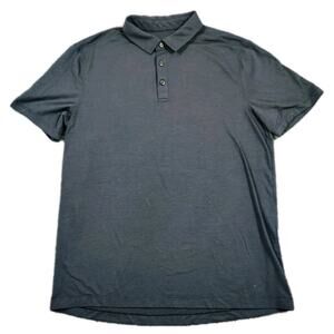 Lululemon Polo Shirt Men's Medium Blue Evolution Golf Preppy Stretch Casual